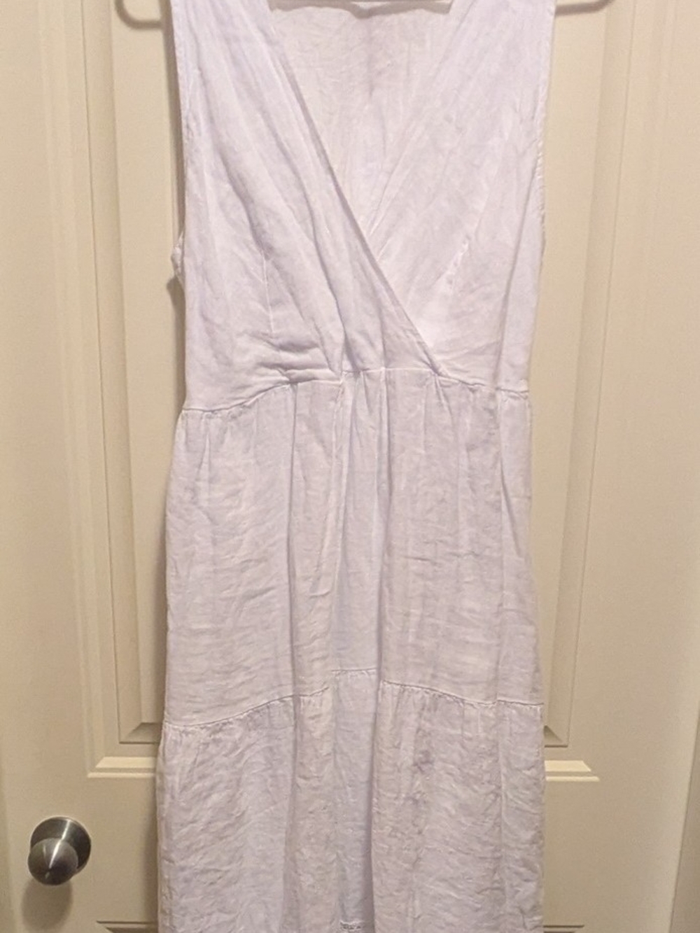 Spighe Di Lino 100% Linen White Maxi Dress